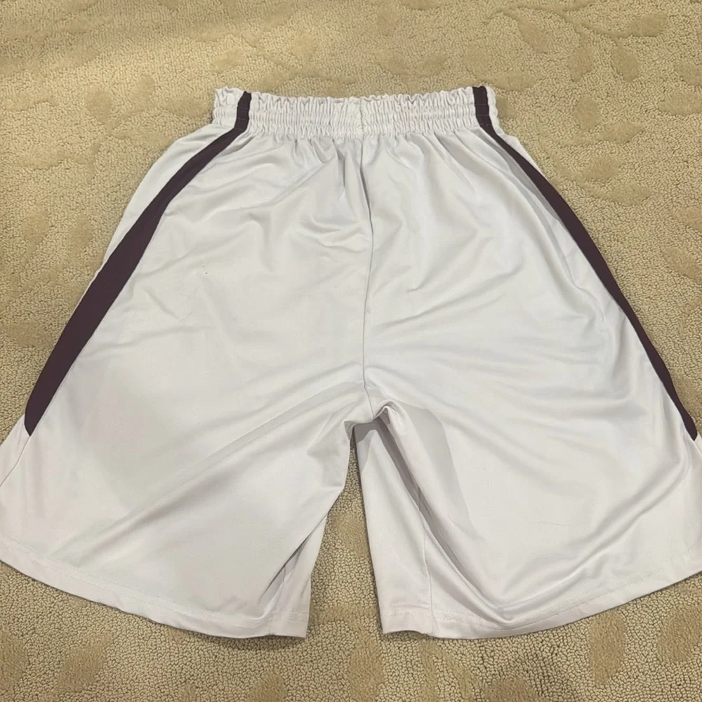White and Maroon ATM Basketball Shorts.‎ Adult S.